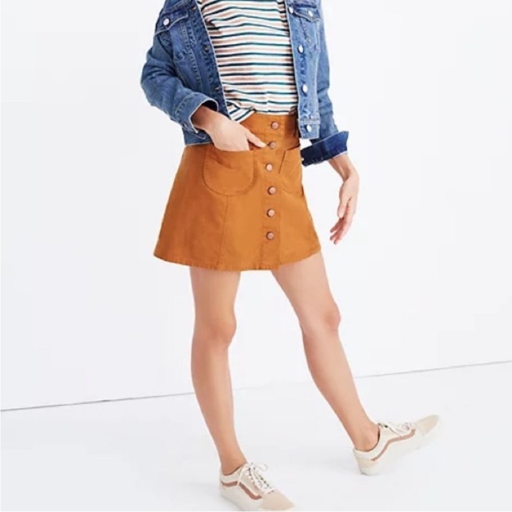 Madewell Patch-Pocket Mini Skirt - Acorn